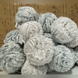 Wondershop Bundle of 12 Gray and White Fluffy Ornaments